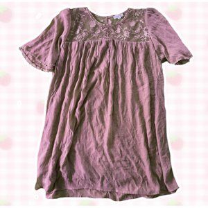 Indigo Rose Mauve Lace Yolk Dress Womens 3X